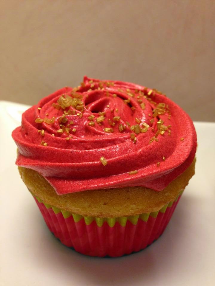 Baking, not banking! Red Gold Cupcakes!